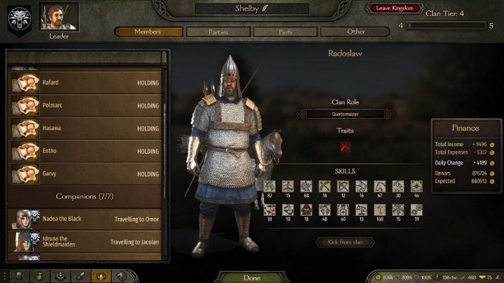 Your family and all your companions belong to the Clan. - Mount and Blade 2 Bannerlord: Clan - recruiting members, clan roles - Basics - Mount and Blade 2 Bannerlord Guide
