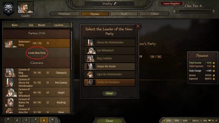 Your companions can form separate teams (parties). - Mount and Blade 2 Bannerlord: Clan - recruiting members, clan roles - Basics - Mount and Blade 2 Bannerlord Guide