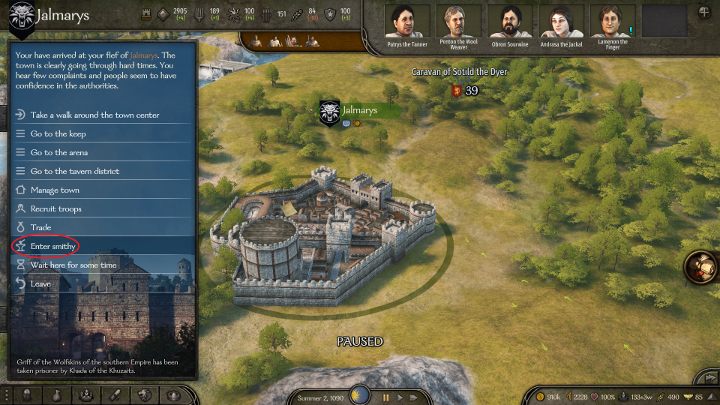 Youll find a Smithy (blacksmith with a forge) in every town. - Mount and Blade 2 Bannerlord: Smithing - crafting, obtaining materials - Basics - Mount and Blade 2 Bannerlord Guide