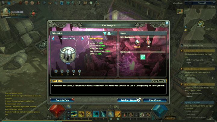 You can choose the difficulty level before entering a Dungeon. - Starting tips - Tips and hints - MU Legend Game Guide