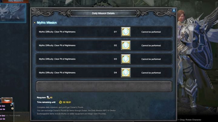 Daily Missions are only for characters who reached the maximum level which is 65. - Daily Missions MU Legend - Gameplay mechanics - MU Legend Game Guide