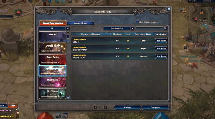 A party can be created or joined at any moment. - Party in MU Legend - Gameplay mechanics - MU Legend Game Guide