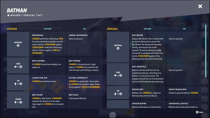 Speaking of the move list, you can check it in many ways - MultiVersus: Beginners guide - list - Basics - MultiVersus Guide