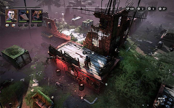 Opponents - Pyro (level 35), Med-Bot (level 35), Pyros Commander (level 35), Hunter (level 35) - The Grogg Den | Mutant Year Zero Road to Eden World Atlas - World Atlas - Mutant Year Zero Road to Eden Guide