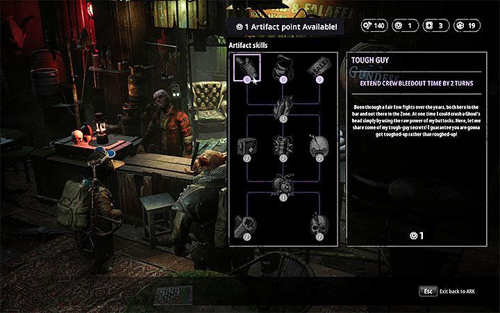 The Tough Guy upgrade offers some help, it costs one artifact - How to heal team members in Mutant Year Zero? - FAQ - Mutant Year Zero Road to Eden Guide