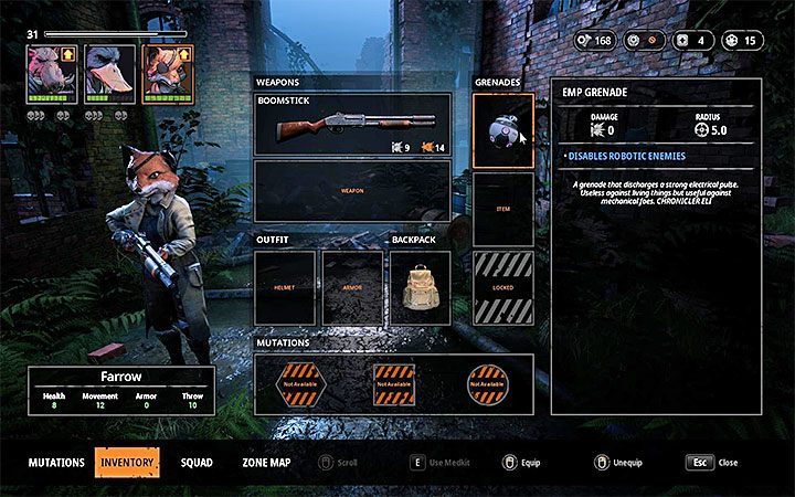 Definitely, the best object for fighting with bots is the EMP grenade - How to deal with enemy robots in Mutant Year Zero? - FAQ - Mutant Year Zero Road to Eden Guide