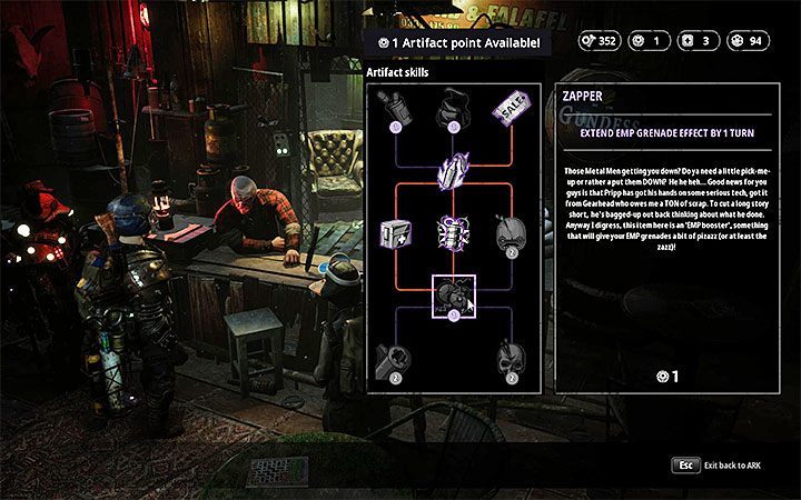 The Pripps Bar on Arce offers two permanent improvements to help you fight robots - How to deal with enemy robots in Mutant Year Zero? - FAQ - Mutant Year Zero Road to Eden Guide