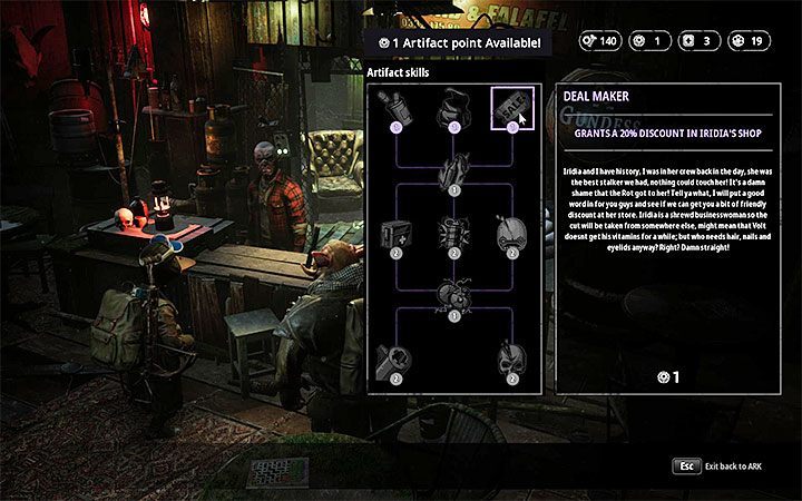 Pripps Place - You can trade the unique artifacts (secrets) for Artifact skills - The Ark | Mutant Year Zero Road to Eden World Atlas - World Atlas - Mutant Year Zero Road to Eden Guide