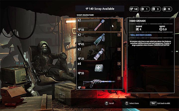 Iridias Shop - you can buy consumables, weapon attachments, or new weapons and armors there - The Ark | Mutant Year Zero Road to Eden World Atlas - World Atlas - Mutant Year Zero Road to Eden Guide