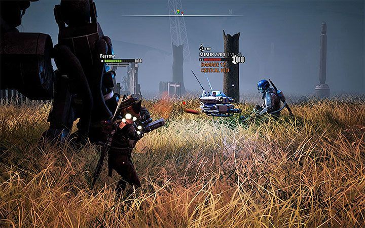 In the area on the right of the building in which you fought the first battle, you will find flying bots Mimir Z200 - Spear of Heaven | Mutant Year Zero Road to Eden World Atlas - World Atlas - Mutant Year Zero Road to Eden Guide