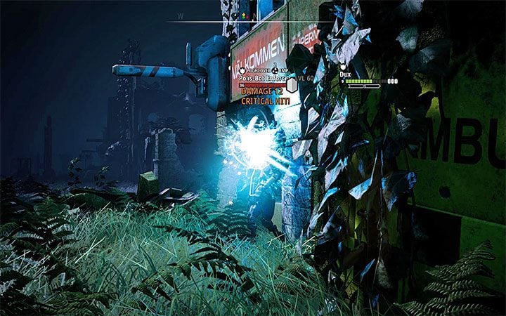 The Polis-Bots also take part in the fight, but they are on the opposite end of the map - Grave of the Ancients | Mutant Year Zero Road to Eden World Atlas - World Atlas - Mutant Year Zero Road to Eden Guide