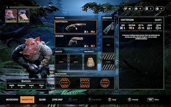 Bormin is one of two playable heroes available from the beginning of the campaign - Party Members available in Mutant Year Zero Road to Eden - Basics - Mutant Year Zero Road to Eden Guide