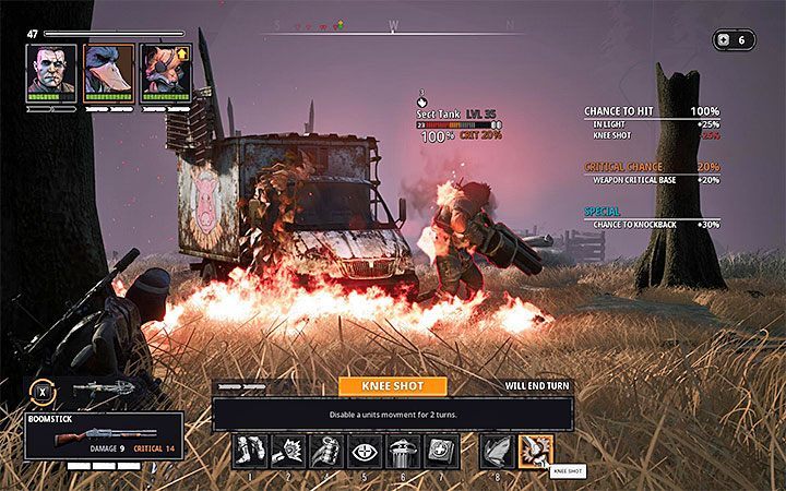 A tank is a strong opponent who, apart from using a good weapon, can perform a charge and stun a team member by knocking them to the ground - Dealing with difficult opponents in Mutant Year Zero Road to Eden - Basics - Mutant Year Zero Road to Eden Guide