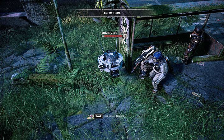 Mimir Z200 is a flying robot that can shoot from a powerful cannon - Dealing with difficult opponents in Mutant Year Zero Road to Eden - Basics - Mutant Year Zero Road to Eden Guide