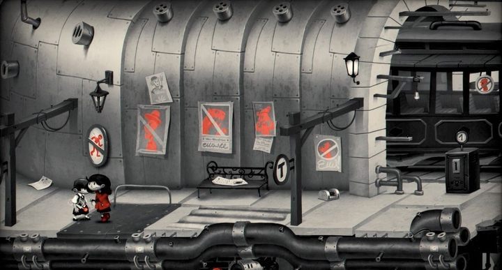 In the picture you can see the platform you must use and the place for the lever (the last poster on the wall). - Chapter 8 - Changes, changes, changes - My memory of Us Walkthrough - Walkthrough - My memory of Us Guide