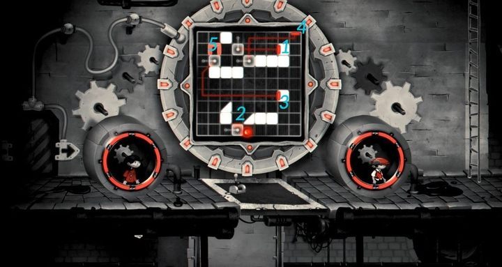 In this riddle you must lead the ball to the spot marked with an open red square. - Chapter 17 - Parents, Bathtub, and the Giant Fish - My memory of Us Walkthrough - Walkthrough - My memory of Us Guide