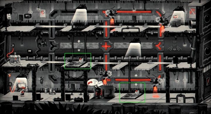 The picture depicts the location of platforms that move between the floors. - Trophies and achievements in My Memory of Us - Hidden content and collectibles - My memory of Us Guide