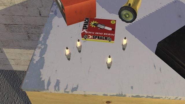 Press F to remove four spark plugs. - Engine and Gearbox of the Satsuma car | My Summer Car - Assembling the Satsuma car - My Summer Car Guide