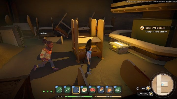 Turn right to the first room and open the chest located in the middle of the room, just in front of the counter - My Time at Sandrock: Belly of the Beast - walkthrough - Main missions - My Time at Sandrock Guide, Walkthrough