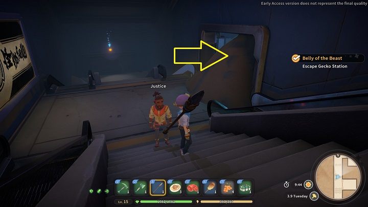 Go down the stairs - My Time at Sandrock: Belly of the Beast - walkthrough - Main missions - My Time at Sandrock Guide, Walkthrough