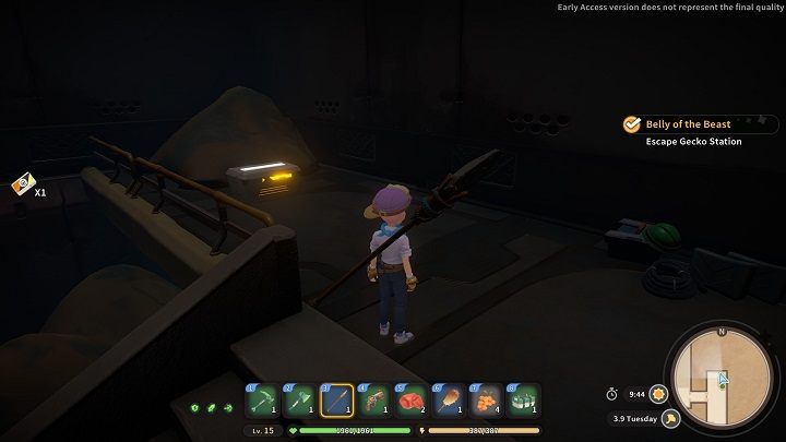 When you go up the stairs, you will find a treasure chest containing 2 Power Stones - My Time at Sandrock: Belly of the Beast - walkthrough - Main missions - My Time at Sandrock Guide, Walkthrough