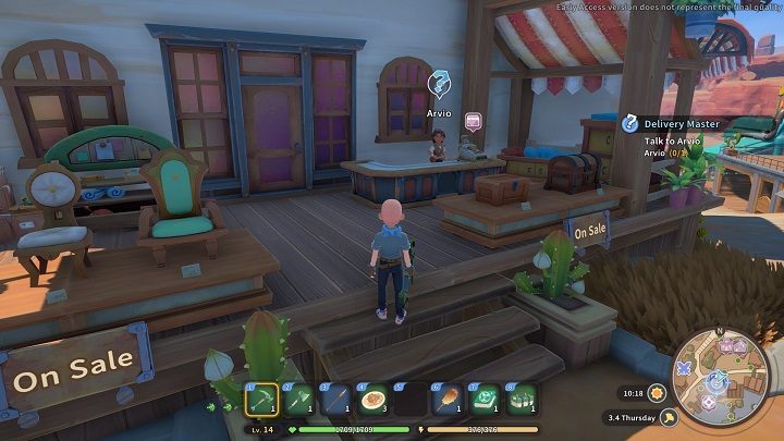 Return to Arvio and report the completion of the task - My Time at Sandrock: Delivery Master - walkthrough - Side missions - My Time at Sandrock Guide, Walkthrough