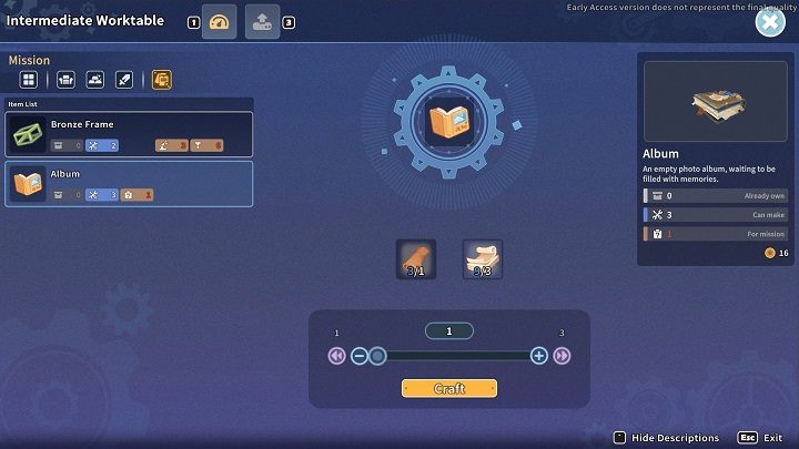 You can craft the album with the Worktable - My Time at Sandrock: Gone with the Wind - walkthrough - Side missions - My Time at Sandrock Guide, Walkthrough