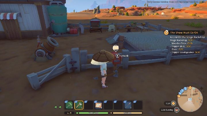 The quest begins when you read a letter from Owen - you will find the letter in your mailbox - My Time at Sandrock: World of Sandfishing - walkthrough - Side missions - My Time at Sandrock Guide, Walkthrough