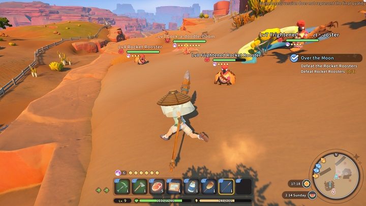 Complicating matters is the fact that you may encounter other aggressive chickens alongside the Rocket Roosters - My Time at Sandrock: Over the Moon - walkthrough - Side missions - My Time at Sandrock Guide, Walkthrough