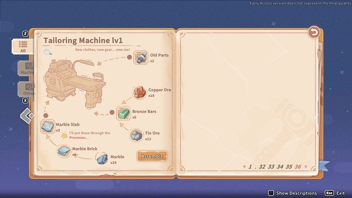 You need the following materials to build the Tailoring Machine - My Time at Sandrock: Tailoring Machine - how to build? - FAQ - My Time at Sandrock Guide, Walkthrough