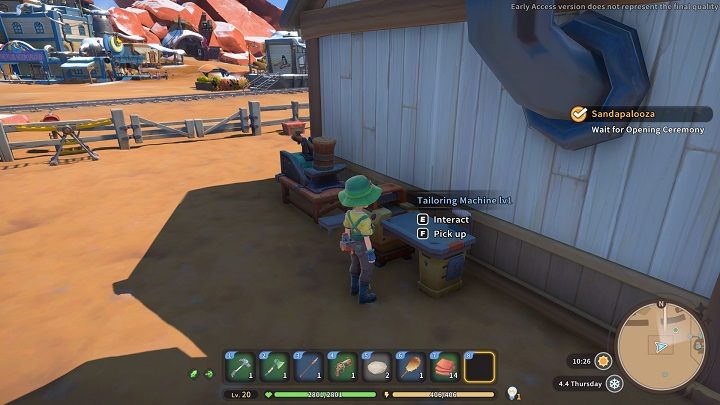 You can produce three types of items in the Tailoring Machine - My Time at Sandrock: Tailoring Machine - how to build? - FAQ - My Time at Sandrock Guide, Walkthrough