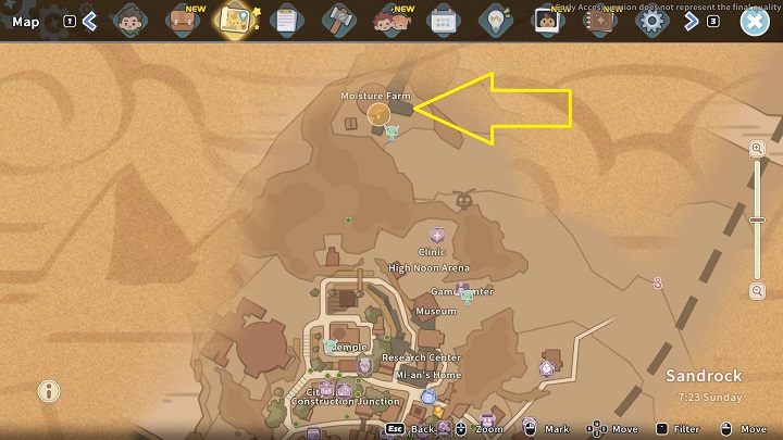 The task is to reach the Moisture Farm - My Time at Sandrock: The Old Man and the Tree - walkthrough - Main missions - My Time at Sandrock Guide, Walkthrough