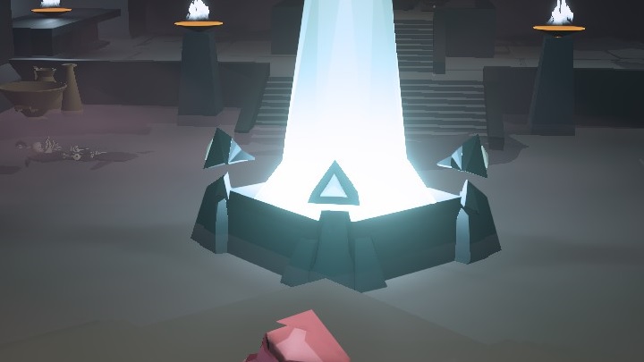 The screenshot presents a crystal that is the integral part of every lift - The surrounding area - Gameplay mechanics - Necropolis Game Guide