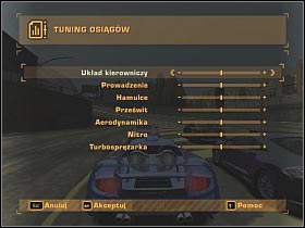 You will be presented with a list of possible modifications (up to seven) - The Basics: Car handling - Misc - Need for Speed: Most Wanted - Game Guide and Walkthrough