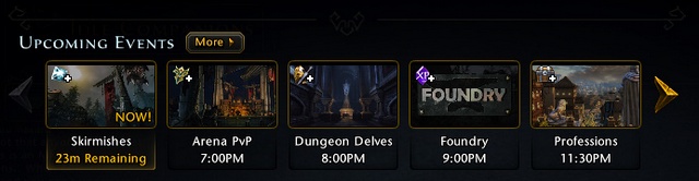 Another type of events are calendar events visible when you open the calendar tab in Landing Page - Events - Game basics and exploration - Neverwinter - Game Guide and Walkthrough