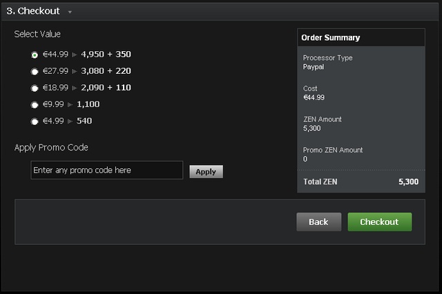 After paying for Zen go to 