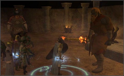 Youll encounter two characters in this cave - first of them is the Giant Priest, whom you can ask about who he is, and the second one is King Karagg - Sword Coast - Locations - Other - part 2 - Sword Coast - Neverwinter Nights 2: Storm of Zehir - Game Guide and Walkthrough