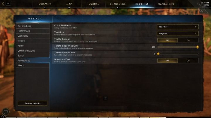 In order to disable speech synthesis, navigate to Settings in the main menu of the game - New World: Speech synthesis - how to disable? - Appendix - New World Guide