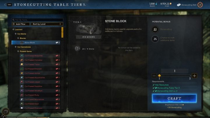 The fastest way to develop stonecutting in New World is the creation of the previously described gems, but at the same time it is a very expensive method - New World: Stonecutting - refining - Processing - New World Guide