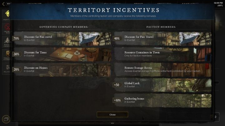 When a faction takes over a territory, its members gain various bonuses while in the area - New World: Factions - Basics - New World Guide