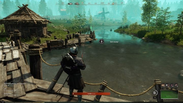 After casting the line you must wait for the fish to fall for the bait - New World: Fishing - gathering - Gathering - New World Guide