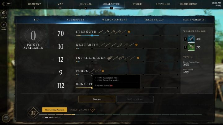 You can improve your fishing not only with better rods and bait but also by developing your Focus - New World: Fishing - gathering - Gathering - New World Guide