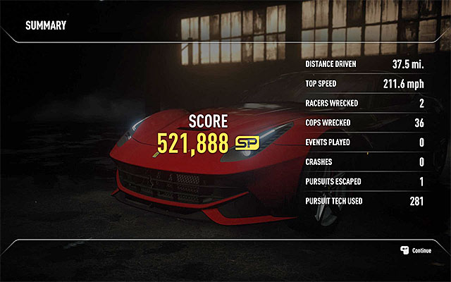 The only way to preserve gathered points within a given session is to return to any hideout - Earning SpeedPoints | Racer career - Racer career - Need for Speed Rivals Game Guide