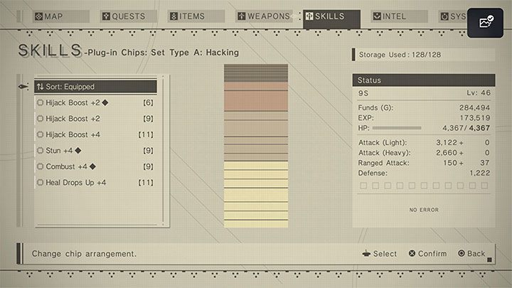 During the game, you can facilitate hacking and increase its effectiveness by collecting and installing chips from the Hacking group - NieR Automata: Hacking - Basics - NieR Automata Guide