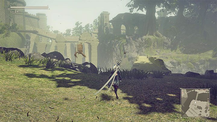Your final destination is the castle, which is located on the other side of the forest - NieR Automata: Chapter 6, Route A - walkthrough - Route A - NieR Automata Guide