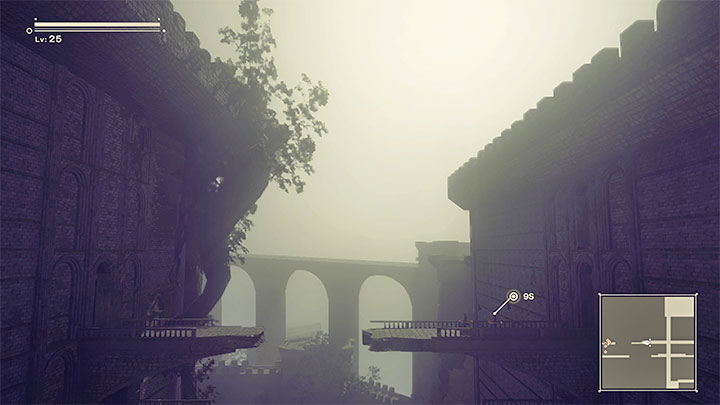 In the next room of the library, use the additional ladder and perform a double jump over the missing part of the floor to reach the new passage - NieR Automata: Chapter 6, Route A - walkthrough - Route A - NieR Automata Guide