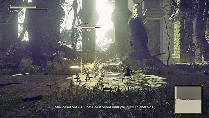 To attack A2, you can use white and ranged weapons - in the latter case, do not forget about locking the camera on the boss - NieR Automata: Chapter 6, Route A - walkthrough - Route A - NieR Automata Guide