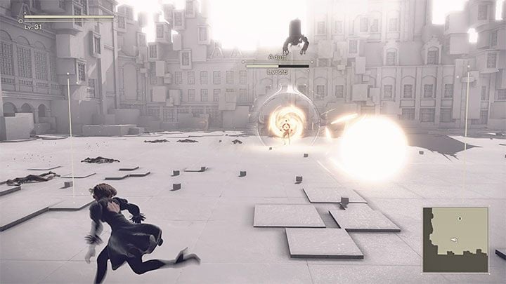 The third phase of the fight starts with a cut-scene showing the imprisoned 9S - NieR Automata: Chapter 8, Route A - walkthrough - Route A - NieR Automata Guide