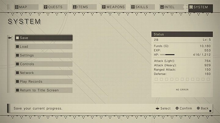 NieR Automata tries to communicate that to the player on many different occasions - NieR Automata: Beginners guide - Basics - NieR Automata Guide