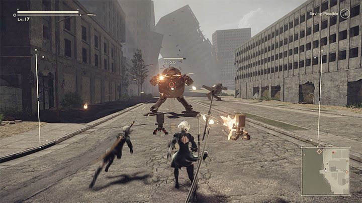 Locking the camera on the enemy (press L2) is possible only on easy and normal - NieR Automata: Beginners guide - Basics - NieR Automata Guide